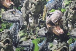 Teplákovina REÁLNÍ dinosaurové - 260 gsm EU-úplety atest pro děti
