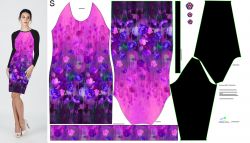 Panel na -šaty - tisk do střihu - velké akvarelové květy | XS, S, M, L, XL, 2XL, 3XL Panel na -šaty - tisk do střihu - velké akvarelové květy | XS, S, M, L, XL, 2XL, 3XL