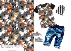 BULLTERIÉR štěňátka na šedé -materiálové varianty mavaga design