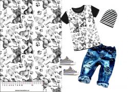 BULLTERIÉR štěňátka černobílé -materiálové varianty mavaga design
