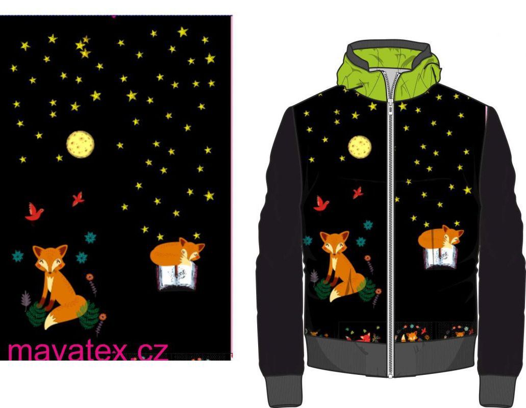 Přední Softshell panel- přechodový ( zimní+letní) - lišky vyrobeno v EU