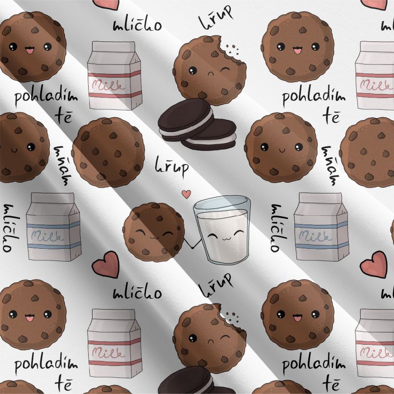 Sušenky a mlíčko na bílé -materiálové varianty mavaga design