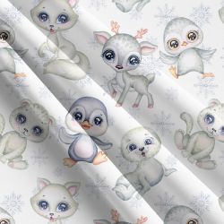 Zimní zvířátka na bílé -materiálové varianty mavaga design