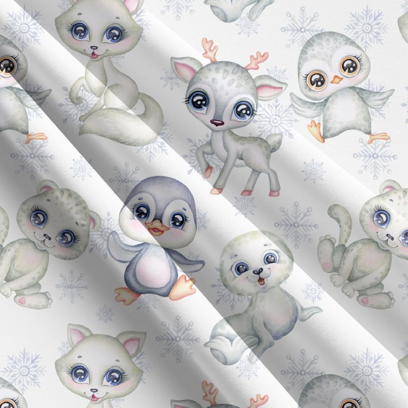 Zimní zvířátka na bílé -materiálové varianty mavaga design