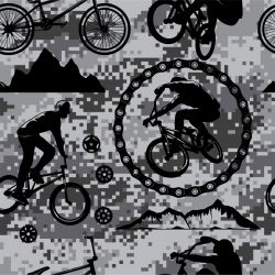 SAM240A (Cyklistika černobílá kamufláži -materiálové varianty)
