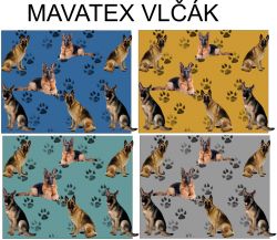 Vlčák na bílé - materiálové varinaty mavaga design