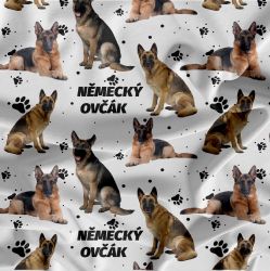 Vlčák na bílé - materiálové varinaty mavaga design