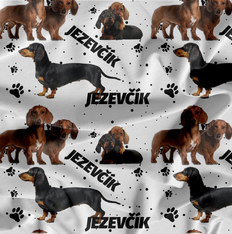 Jezevčík na bílé -materiálové varianty mavaga design