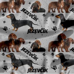 Jezevčík na šedé -materiálové varianty mavaga design Jezevčík na šedé -materiálové varianty mavaga design
