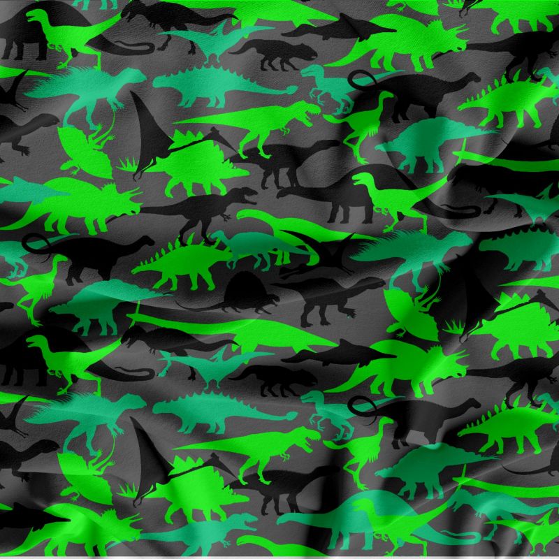 Kamufláž dinosaurové Fluo zelená -materiálové varianty mavaga design