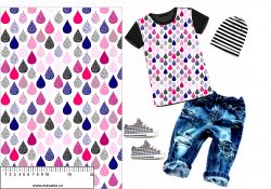 Růžové kapky na bílé --materiálové varianty | Bela- polyesterový úplet, Torino sport úplet, MILKY -úplet funkční, FERRA -úplet, LYCRA --úplet funkční, PUSH UP LYCRA/ plavkovina, Garzato- počesaný funkční úplet, Termo lycra počesaná, DOLOMITY -počesaný 250 gsm, Softshell zimní 320 gsm, Softshell LETNÍ NEPRUŽNÝ, Softshell ZIMNÍ PRUŽNÝ 220 gsm, Softshell letní pružný 220gsm, Softshell jarní 285 gsm, Softshell BERÁNEK, Kočárkovina, Micropeach -tkanina 100 % pes, Silver pružné plátno, X-BAVLNĚNÝ SATÉN, BAVLNĚNÝ úplet LORA 180, Bavlněná teplákovina LORA 250 gsm, BAVLNĚNÝ úplet MIRA 230, SILKY, Venezie úplet, Satén úpletový Valentino  PES+el., Microplyš pružný