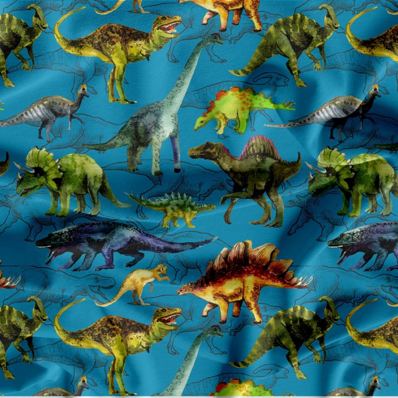 Malovaní dinosaurové na modré-materiálové varianty mavaga design