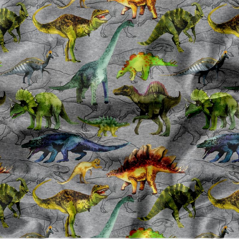 Malovaní dinosaurové na šedé-materiálové varianty mavaga design