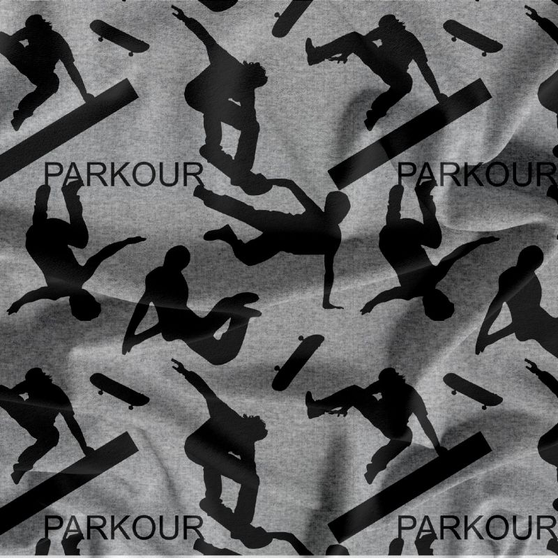 Parkour na šedé mellange -materiálové varianty mavaga design