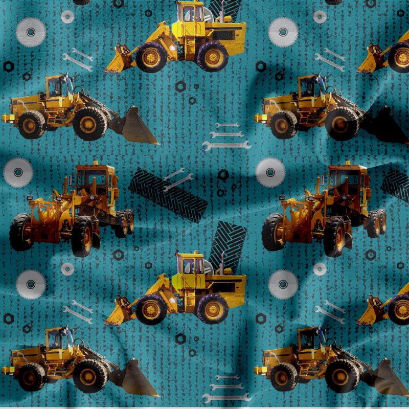 Žluté nakladače na tyrkysu-materiálové varianty mavaga design