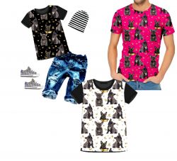 Francouzský buldog na černé -materiálové varianty mavaga design