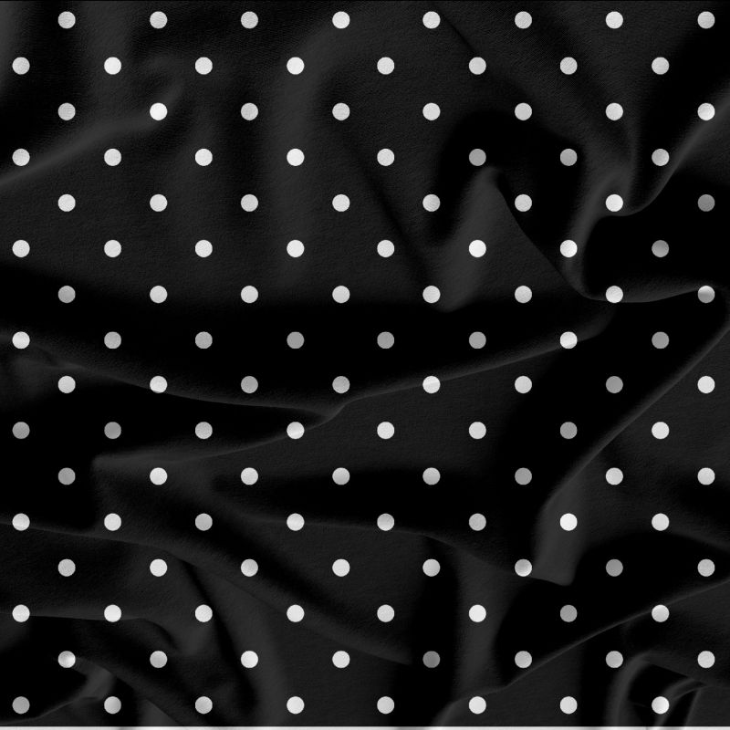Bílý puntík na černé -0,7 cm- materiálové varianty mavaga design