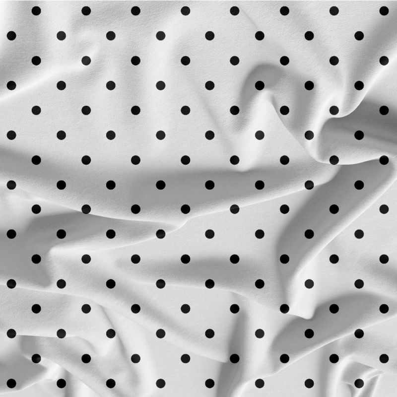 Černý puntík na bílé -0,7 cm- materiálové varianty mavaga design
