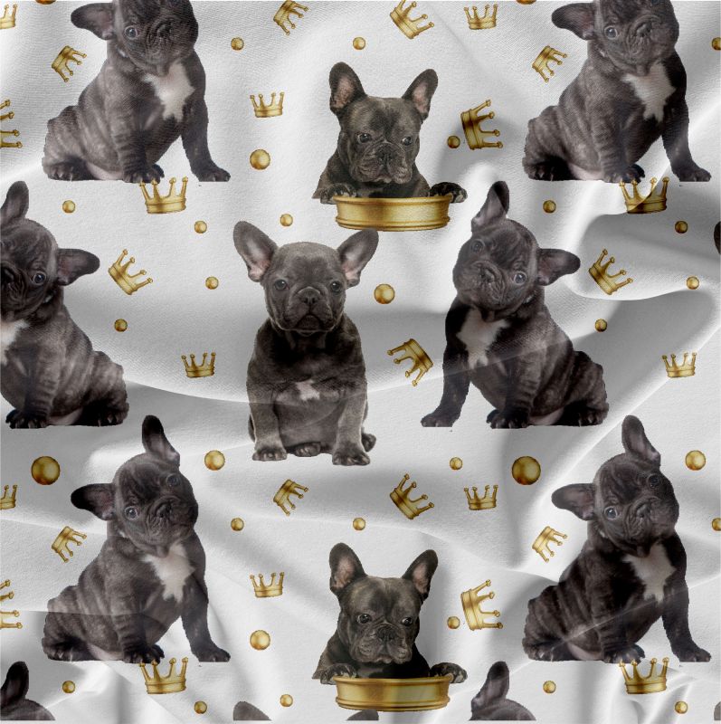 Francouzský buldog na bílé -materiálové varianty mavaga design