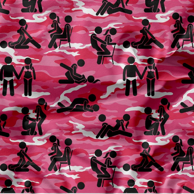 Kamasutra kamufláž růžová- materiálové varianty mavaga design