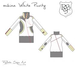 Papírový střih -Dámská mikina White Purity 