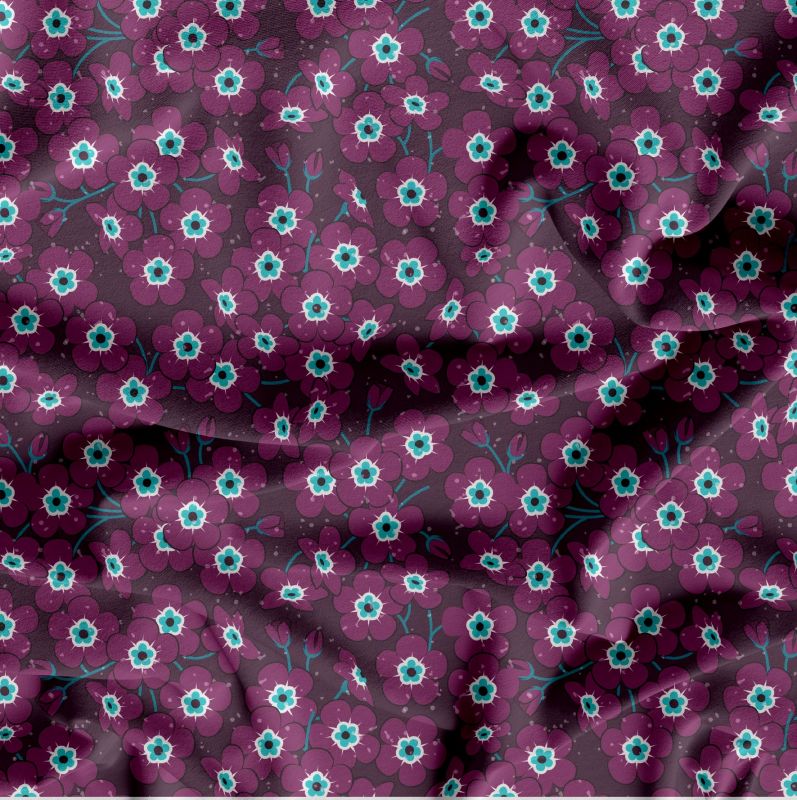 Bordo modré kvítky-materiálové varianty mavaga design