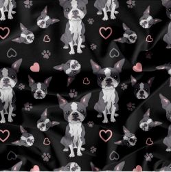 Bostern Terrier na černé-materiálové varianty mavaga design