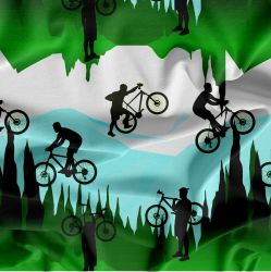 Cyklista na horách 2- materiálové varianty mavaga design
