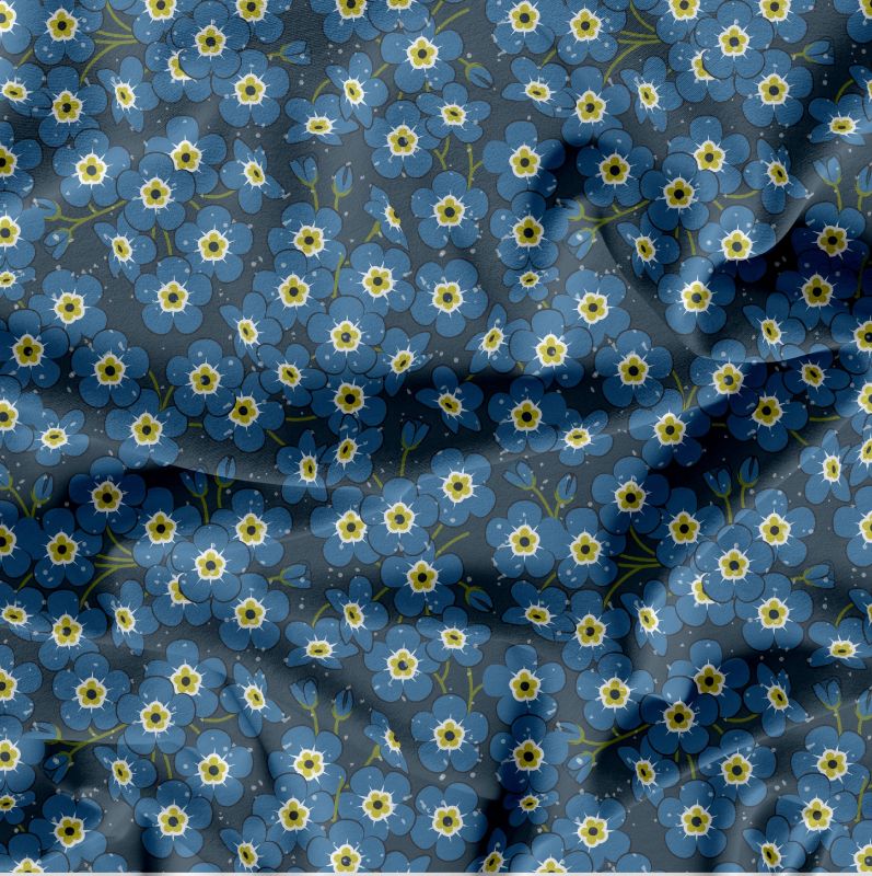 Drobné modré kvítky-materiálové varianty mavaga design