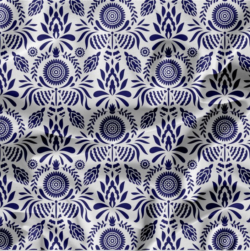 Modrotisk na bílé -materiálové varianty mavaga design