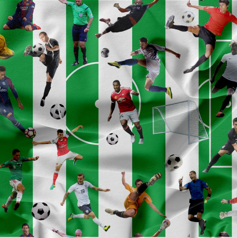 Fotbal -pruhy zelené -materiálové varianty mavaga design