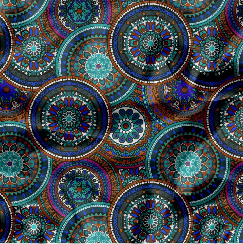 Mandaly barevné do modra-materiálové varianty mavaga design