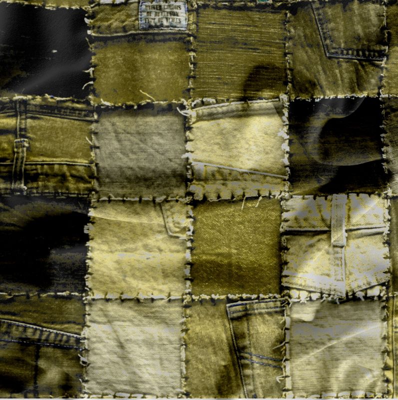 Jeans kostka hořčice -materiálové varianty mavaga design