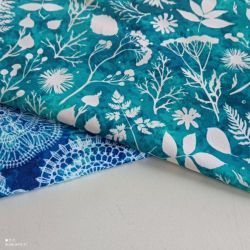 Teplákovina zimní lístky na modré -230 gsm EU-úplety atest pro děti Teplákovina zimní lístky na modré -230 gsm EU-úplety atest pro děti