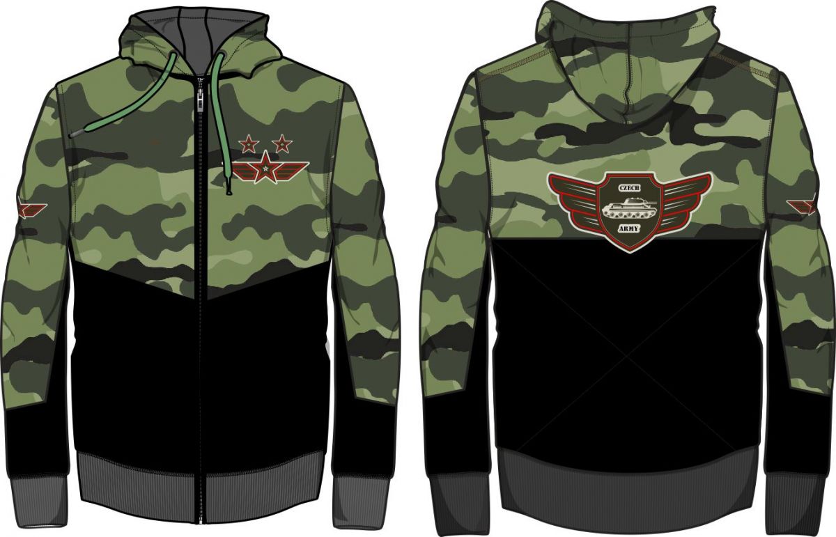 Panel na mikinu/ bundu -DESEN 1031 ARMY-varianty !!! mavaga design