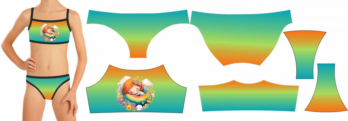Panel na PLAVKY -holčička a duha -velikostní varianty mavaga design