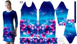 Panel na -šaty - tisk do střihu - akvarelové kytky | XS, S, M, L, XL, 2XL, 3XL Panel na -šaty - tisk do střihu - akvarelové kytky | XS, S, M, L, XL, 2XL, 3XL