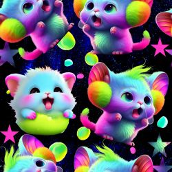 SAM1052B (Punk cats na nočním nebi- materiálové varianty)