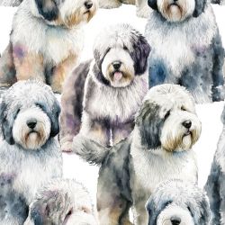SAM1046 (OldEnglishSheepdog- materiálové varianty)