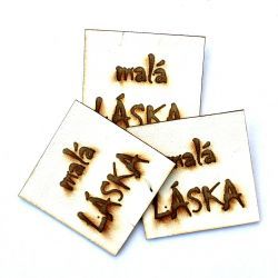Koženkový štítek gravír - "malá láska"- varianty vyrobeno v EU