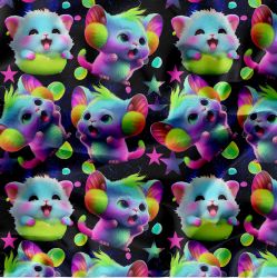 Punk cats na nočním nebi- materiálové varianty mavaga design