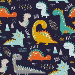 SAM1104 (Dinosaurové na tmavě modré-materiálové varianty)