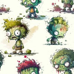 SAM1113 (Akvarelové ZOMBÍCI -materiálové varianty)