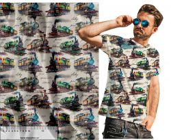 Akvarelové vlaky na béžové -materiálové varianty mavaga design