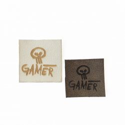 Koženkový štítek gravír - "GAMER 2"- varianty vyrobeno v EU
