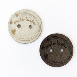 Koženkový štítek gravír - "malá láska" imitace knoflík - varianty vyrobeno v EU Koženkový štítek gravír - "malá láska" imitace knoflík - varianty vyrobeno v EU