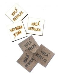 Koženkový štítek gravír - " malá rebelka" světlý - varianty vyrobeno v EU
