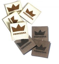 Koženkový štítek gravír - " PRINCEZNA " - varianty vyrobeno v EU