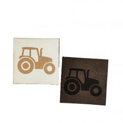 Koženkový štítek gravír - "TRAKTOR "- varianty vyrobeno v EU
