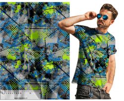 Zeleno-modré grafické deseny - materiálové varianty mavaga design